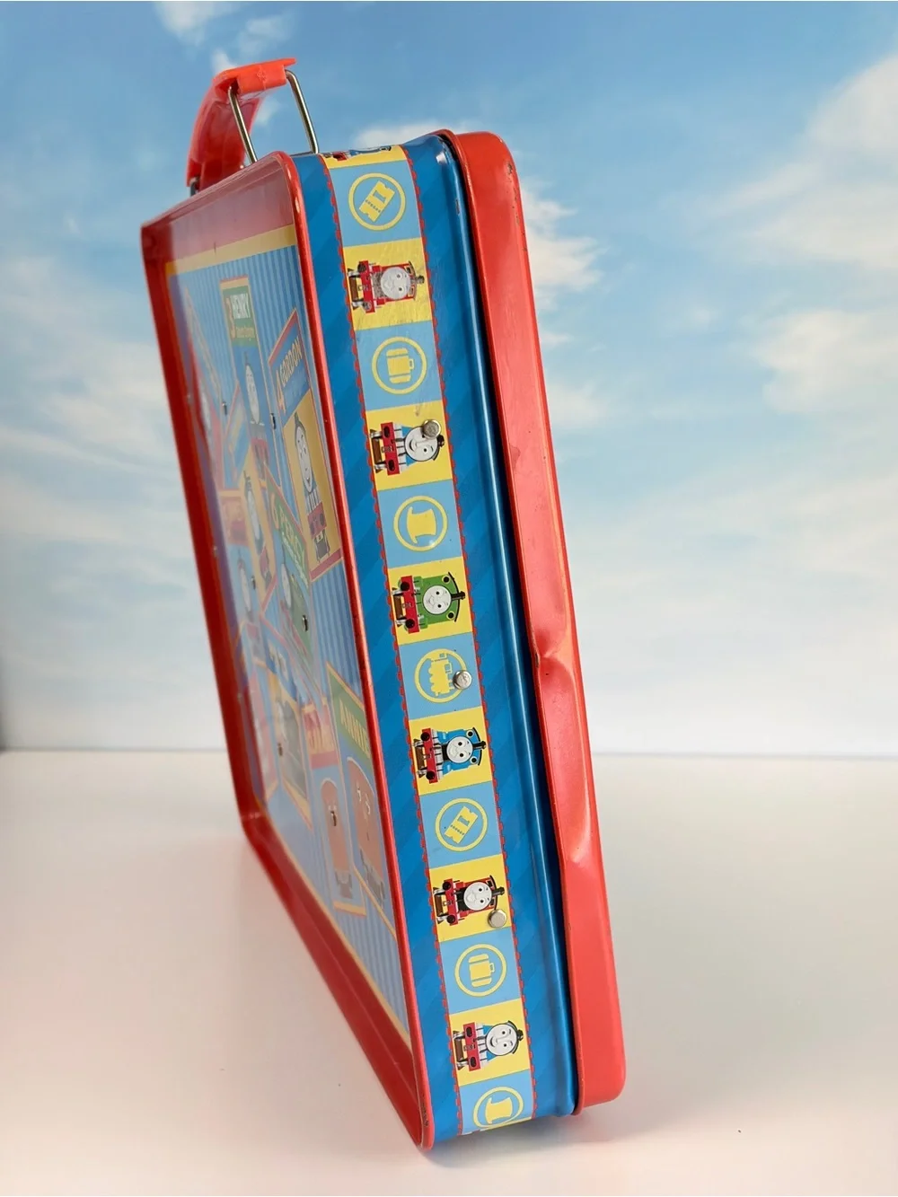 Thomas & Friends Tin Carry Case Train Lot w/ Thomas Spencer Cargo Cars & More